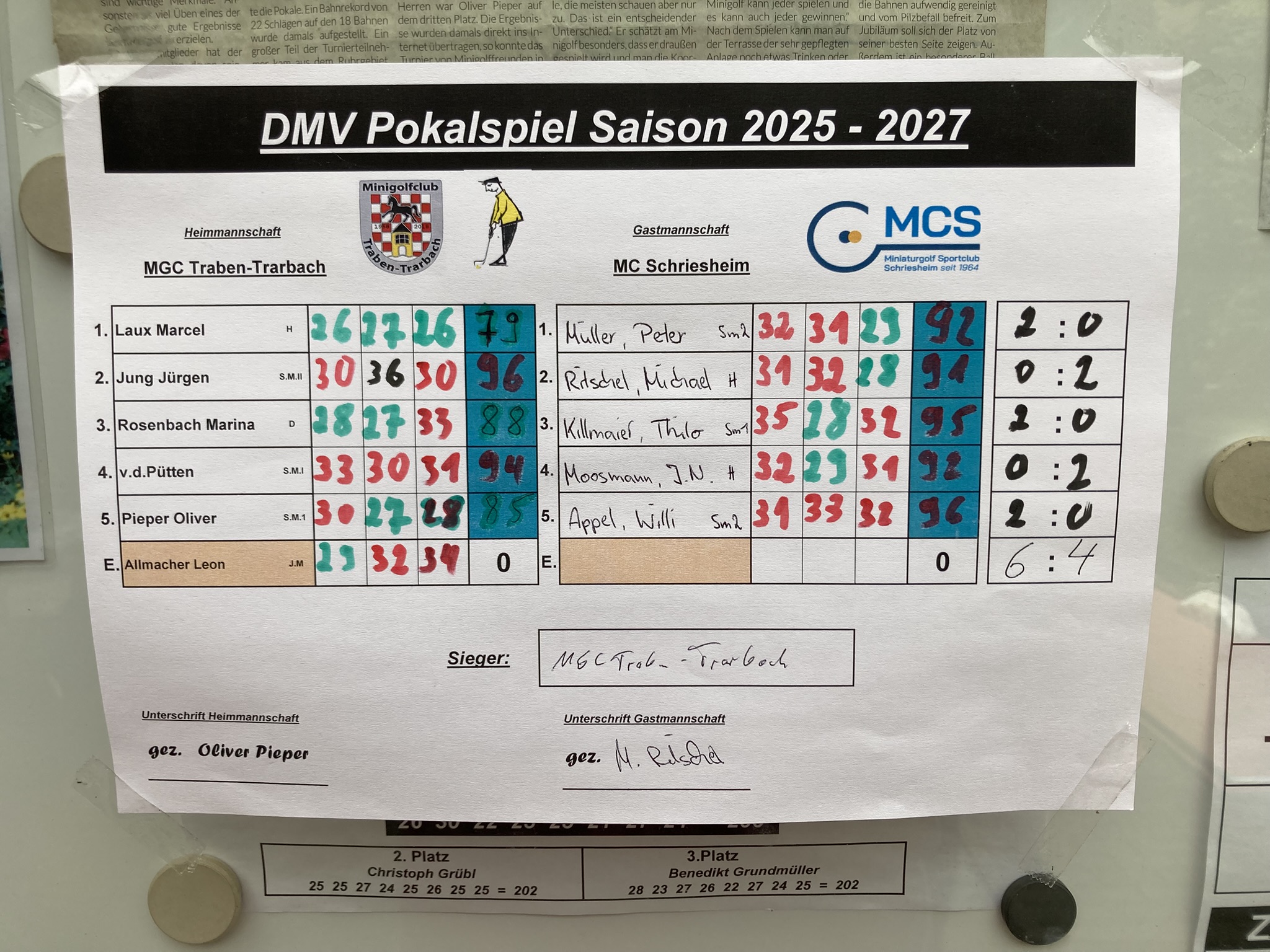 Ergebnisliste DMV-Pokal 2026